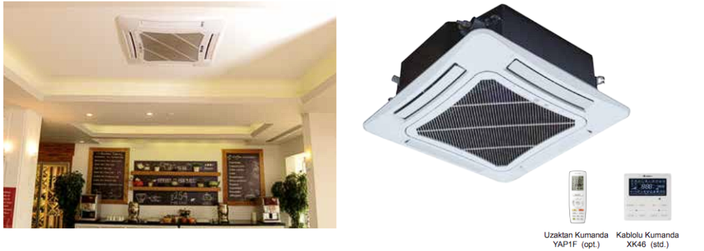 4 Yöne Üflemeli Kaset Tipi İç Ünite Görsel