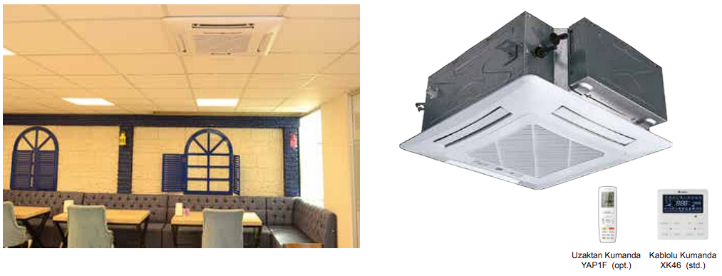 Kompakt 4 Yöne Üflemeli Kaset Tipi İç Ünite Görsel