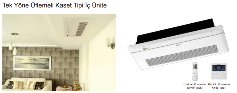 Tek Yöne Üflemeli Kaset Tipi İç Ünite Görsel