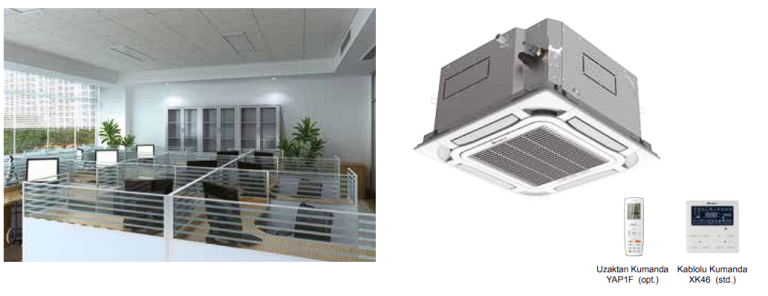 Dairesel Atışlı Kompakt Kaset Tipi İç Ünite Görsel